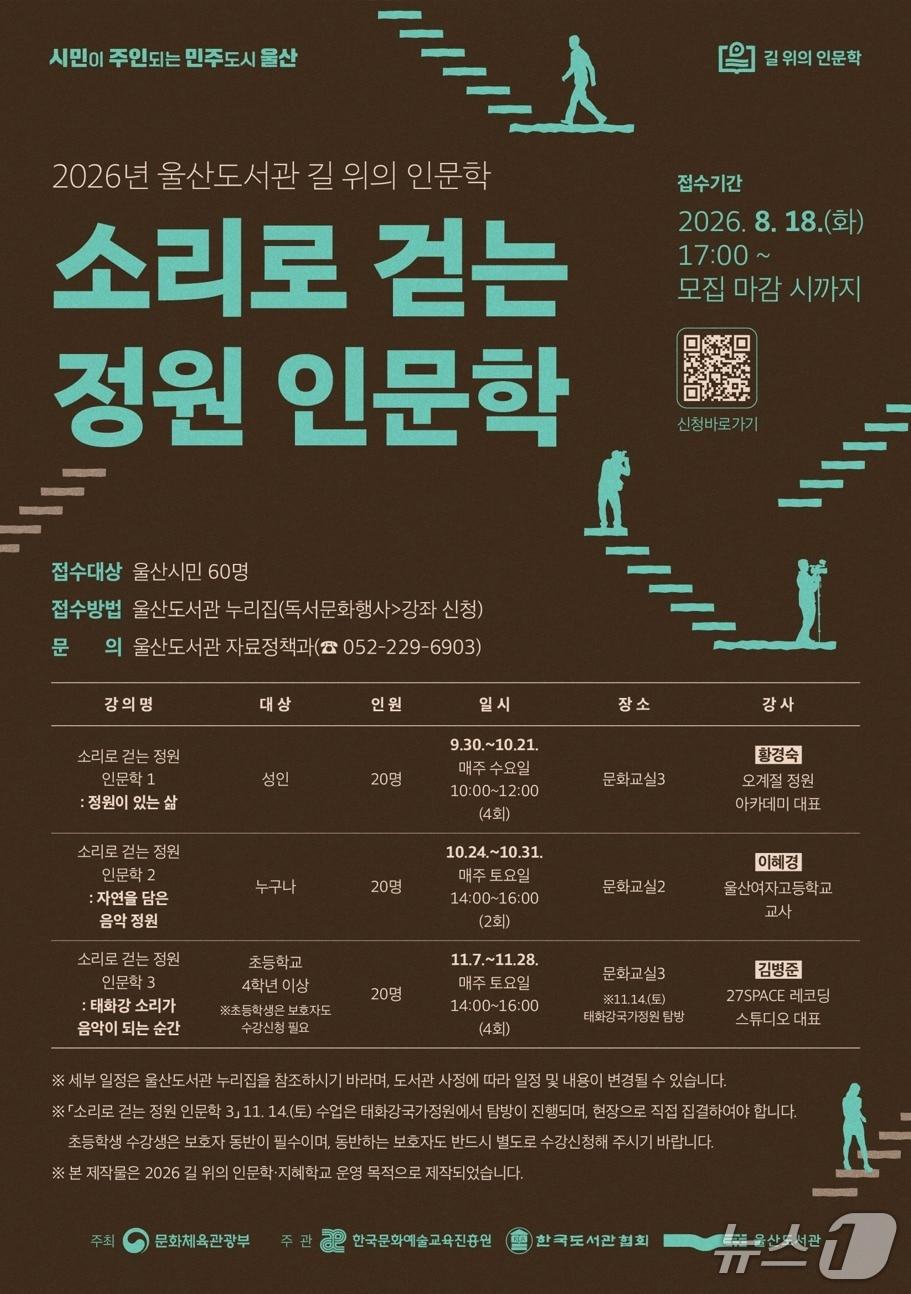 본문 이미지 - '길 위의 인문학' 사업 홍보 웹 포스터. (울산도서관 제공. 재판매 및 DB 금지) /뉴스1