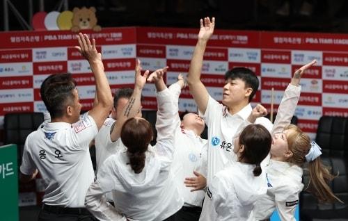 본문 이미지 - 휴온스가 파죽의 7연승을 질주하며 '웰컴저축은행 PBA 팀리그' 2라운드 단독 선두를 유지했다. (PBA 제공)