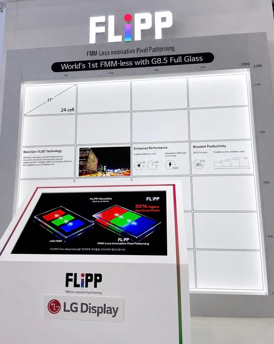 본문 이미지 - LG디스플레이가 IMID 2026에서 자체 개발에 성공한 차세대 OLED 패터닝 기술 'FLiPP'(플립)을 세계 최초로 공개한다.(LG디스플레이 제공)/뉴스1