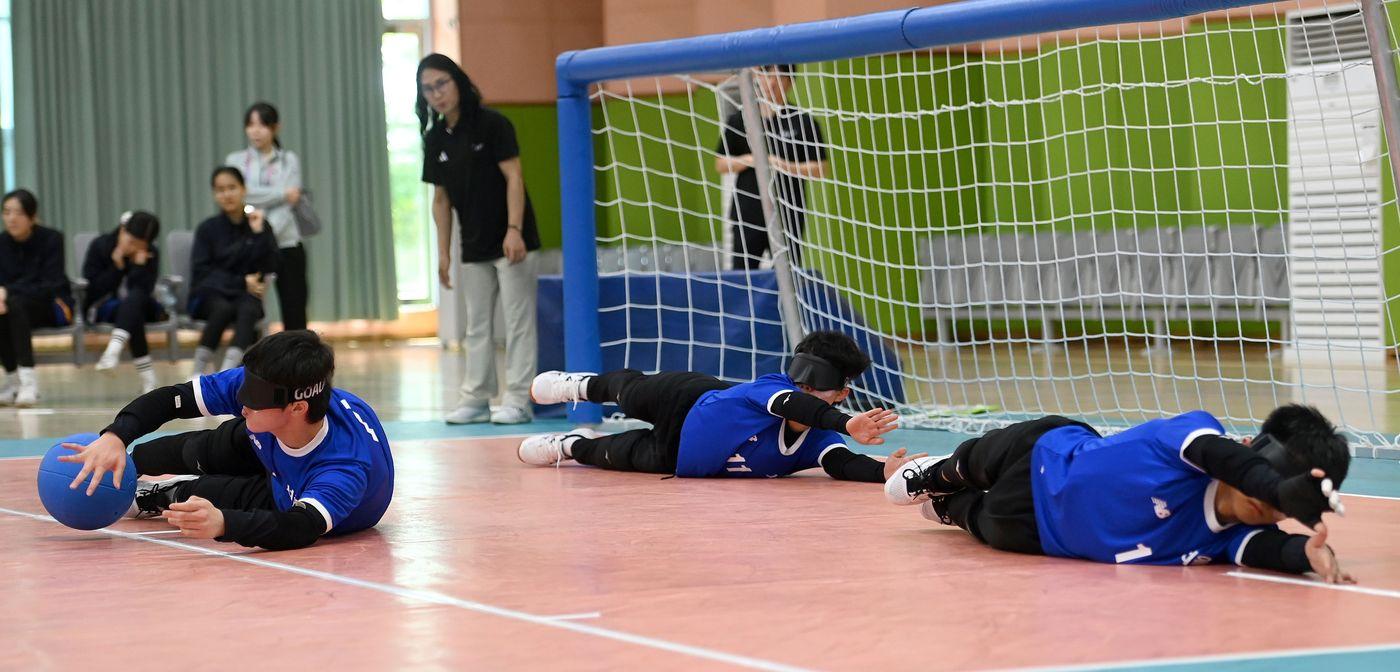 본문 이미지 - 문화체육관광부가 대한장애인체육회, 한국교원대학교와 함께 '꿈나무선수 발굴단'을 새롭게 운영한다. 남자 골볼 경기 모습. (대한장애인체육회 제공)
