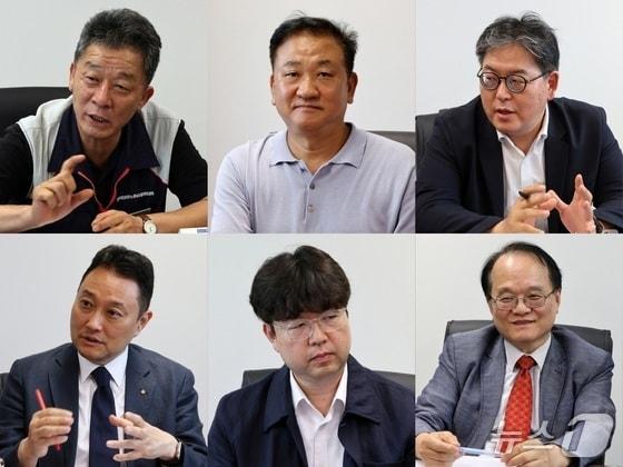 본문 이미지 - 30일 서울 종로구 소재 뉴스1 본사에서 뉴스1이 개최한 'N% 성과급 후폭풍, 한국 N차 분열 중' 전문가 좌담회에서 (왼쪽 1열부터 시계방향으로) 이정희 전국민주노동조합총연맹 정책실장,  김성희 산업노동정책연구소 소장, 장정우 한국경영자총협회 노사협력본부장,  권재열 경희대 법학전문대학원 교수, 이준희 광운대 법학부 교수, 황용식 세종대 경영학부 교수 등이 참석해 발언하고 있다. 2026.7.30/뉴스1 김진환 기자 