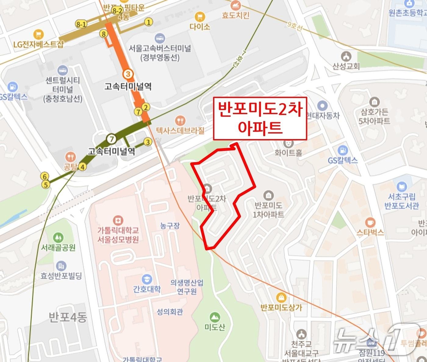 본문 이미지 -  서울 서초구 '반포 미도' 일대  위치 (서울시 정비사업 몽땅 홈페이지 갈무리)