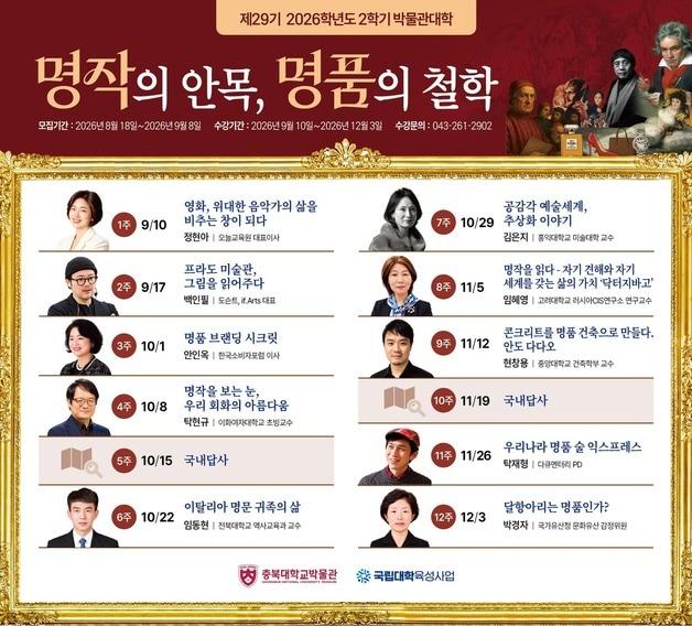 본문 이미지 - 충북대학교 박물관대학 안내 포스터.(충북대 제공. 재판매 및 DB금지)