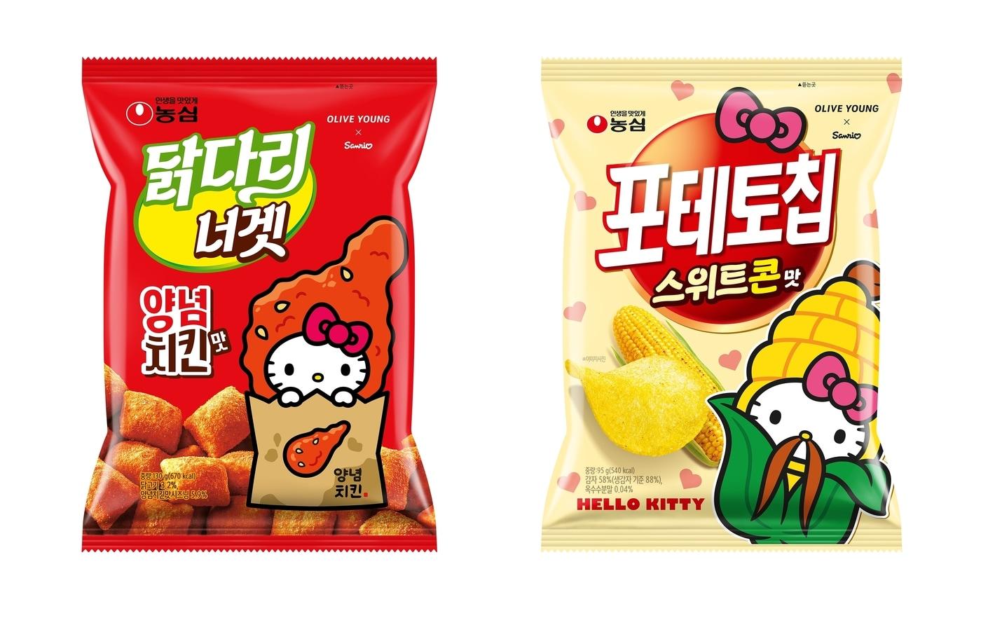 본문 이미지 - 농심 올리브영 콜라보 스낵 2종 제품 이미지.(농심 제공)