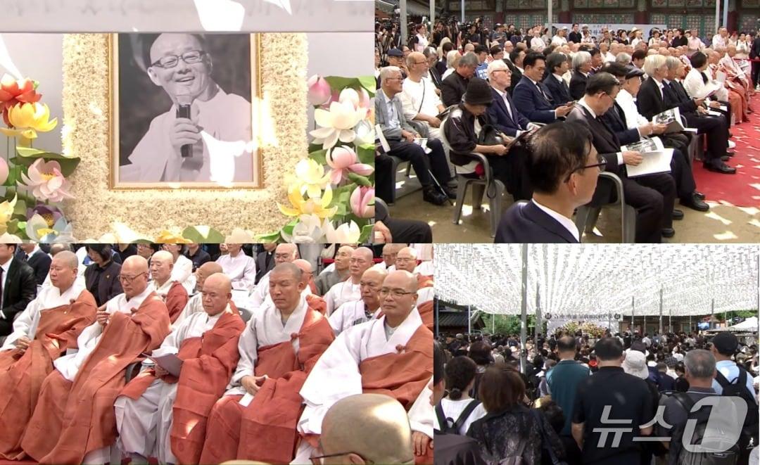 본문 이미지 - 명진 스님의 영결식이 25일 서울 강남구 봉은사 대웅전 앞마당에서 열렸다.