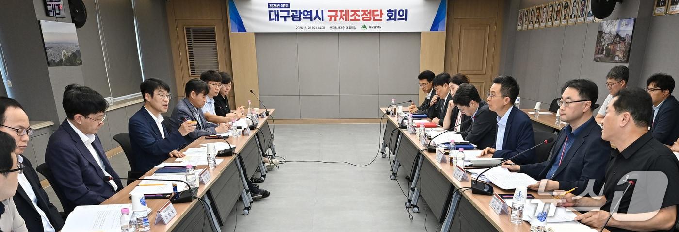 본문 이미지 - 대구시 규제조정단이 최근 대구시 산격청사에서 회의를 열고 있다. (대구시 제공. 재판매 및 DB 금지)/뉴스1