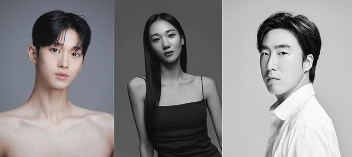 본문 이미지 - (왼쪽부터) 전민철 마린스키발레단 퍼스트 솔리스트, 박선미 ABT 수석무용수, 한성우 ABT 솔리스트(케이글로벌발레원 제공)