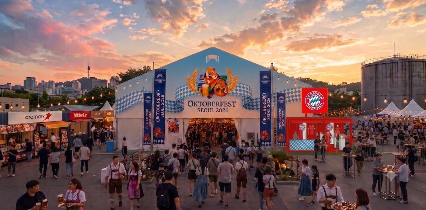 본문 이미지 - '2026 옥토버페스트 서울(OKTOBERFEST SEOUL 2026)'이 9월 12일부터 21일까지 서울 마포구 문화비축기지에서 열린다. (도이치옥토버페스트코리아 제공)