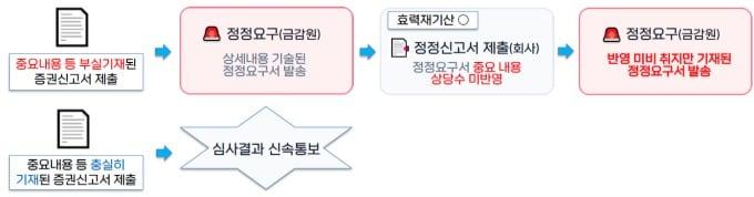 본문 이미지 - 증권신고서 기재수준별 심사흐름도(금융감독원 제공). ⓒ 뉴스1
