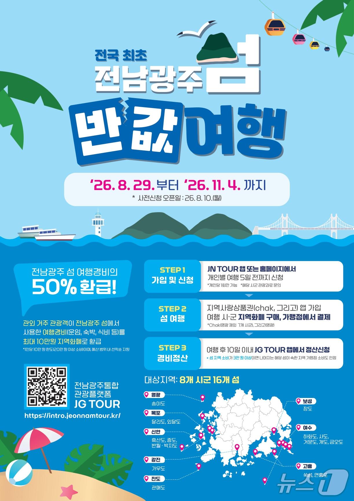 본문 이미지 - 전남광주 섬 반값여행 포스터.(전남광주통합특별시 제공. 재판매 및 DB금지) 2026.8.30/뉴스1