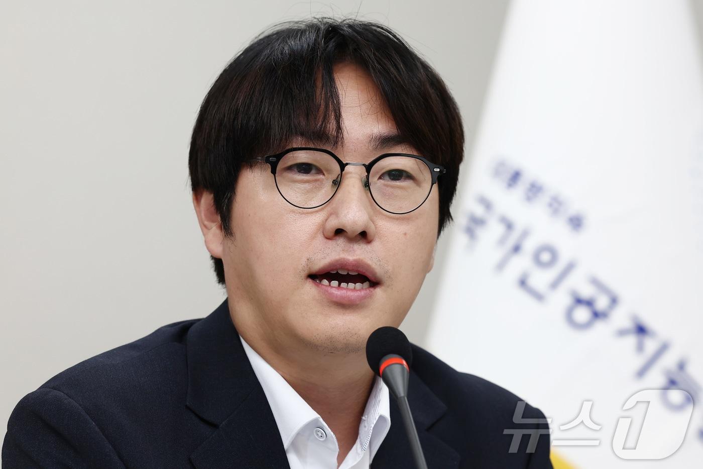 본문 이미지 - 하정우 국가인공지능전략위원회 신임 상근부위원장이 8월 31일 서울 중구 국가인공지능전략위원회에서 열린 취임 인사 및 기자간담회에서 소회를 밝히고 있다. 2026.8.31 ⓒ 뉴스1 김민지 기자