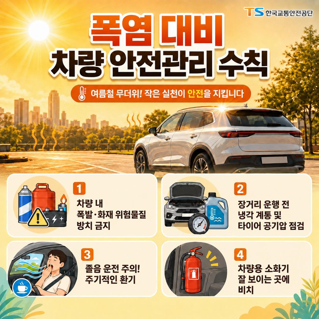 본문 이미지 - 폭염대비 차량안전관리 수칙.(한국교통안전공단 제공)뉴스1ⓒ news1