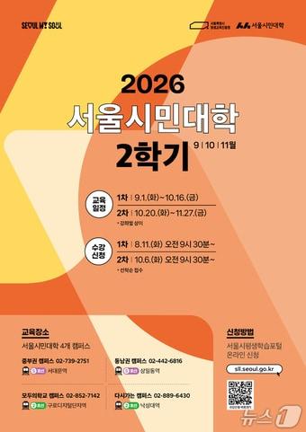 본문 이미지 - 서울시민대학 2학기 모집 포스터(서울시 제공)