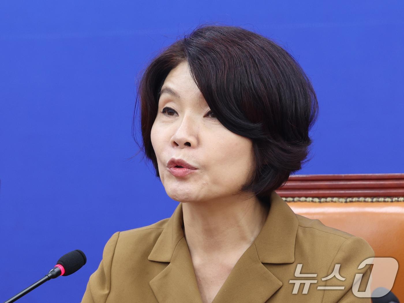 본문 이미지 - 한정애 더불어민주당 의원. 2026.8.6 ⓒ 뉴스1 황기선 기자