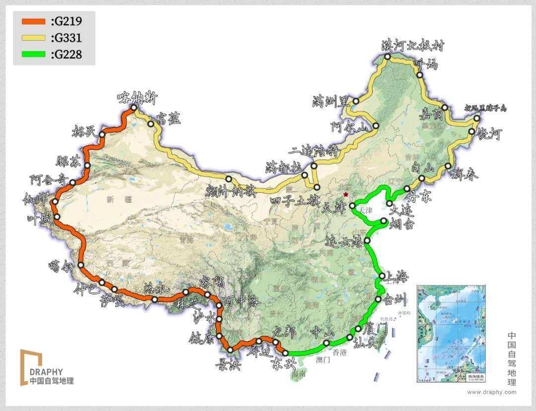 본문 이미지 - G219·G331·G228 도로 참고 이미지.(중국자율주행지리 제공)