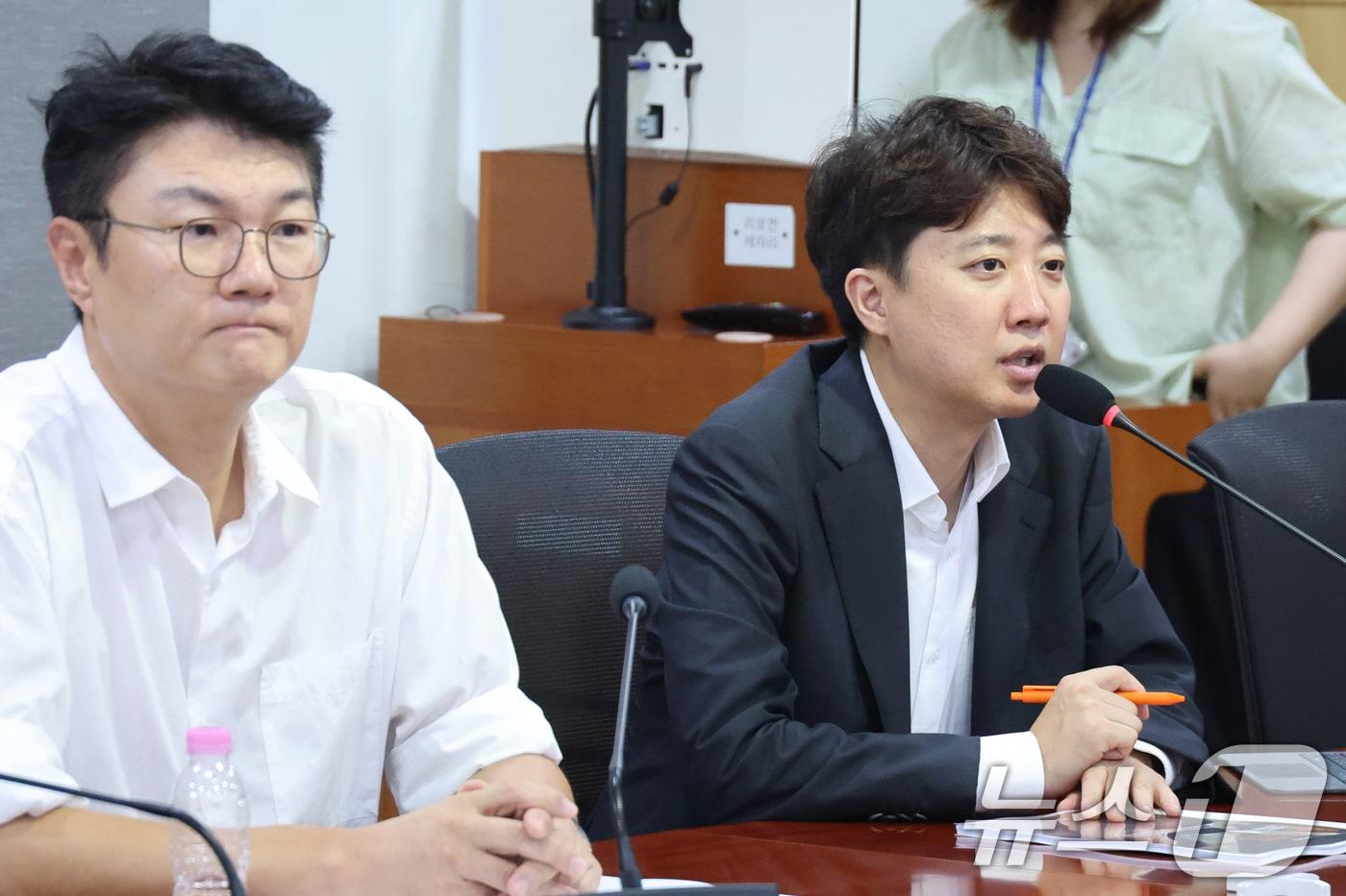 본문 이미지 - 이준석 개혁신당 대표가 지난 6일 서울 여의도 국회 의원회관에서 열린 '검찰개혁인가, 형사사법의 붕괴인가' 토론회에서 발언하고 있다. 2026.8.6 ⓒ 뉴스1 신웅수 기자
