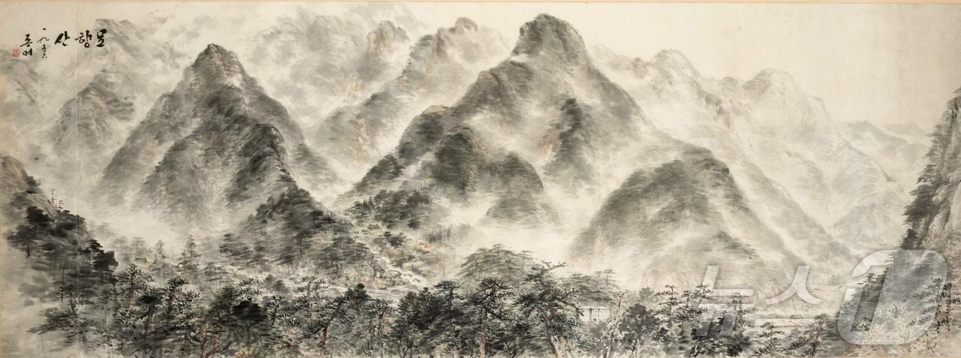 본문 이미지 - 정종여 묘향산 1956 종이에 수묵담채 72x194cm 유족소장 (영암군 제공. 재판매 및 DB금지) ⓒ 뉴스1 