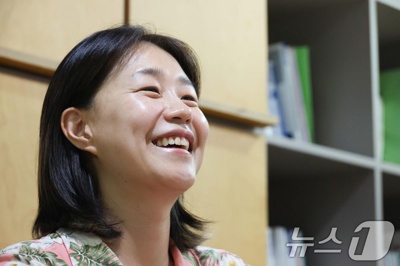 본문 이미지 - 김도희 여성환경연대 변호사가 7일 서울 영등포구 여성환경연대에서 뉴스1과 인터뷰를 하고 있다. 2026.8.7 ⓒ 뉴스1 신웅수 기자