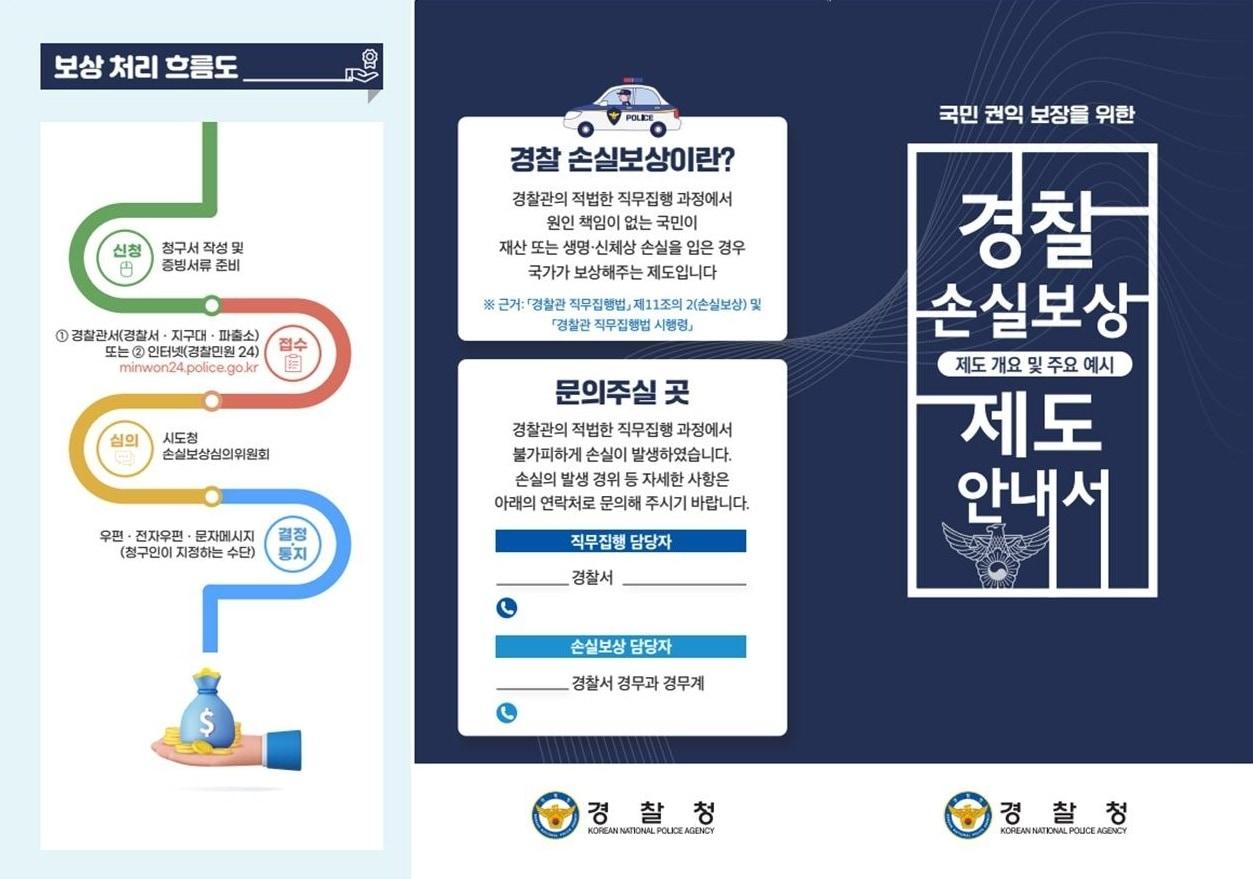 본문 이미지 - 손실보상제도 안내서. (경찰청 제공. 재판매 및 DB금지)