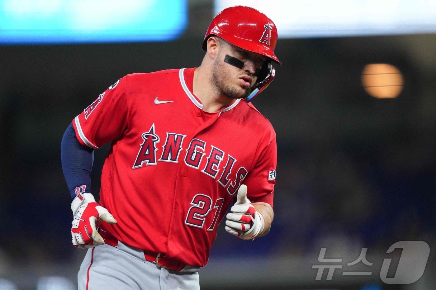 본문 이미지 - MLB 에인절스 트라웃. ⓒ AFP=뉴스1