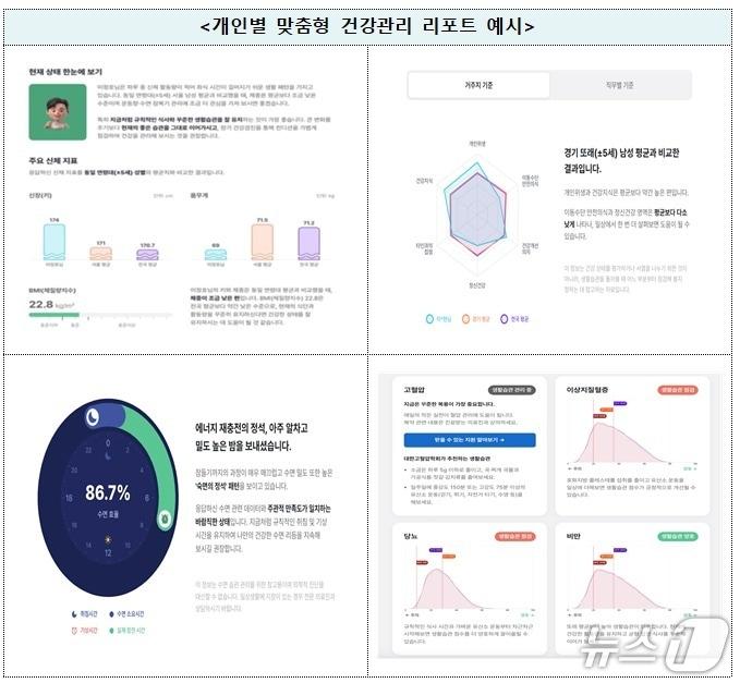 본문 이미지 - 개인별 맞춤형 건강관리 리포트 예시.(질병관리청 제공)
