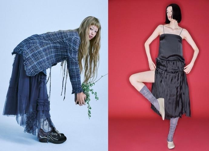 본문 이미지 - 슈콤마보니 26 FW 시즌 뮤즈 런(왼쪽)과 모먼트 플랫(코오롱FnC 제공)