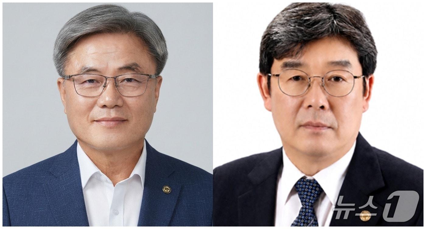 본문 이미지 - 김용인 괴산증평교육장(왼쪽)과 안병진 진천교육장.(자료사진)/뉴스1