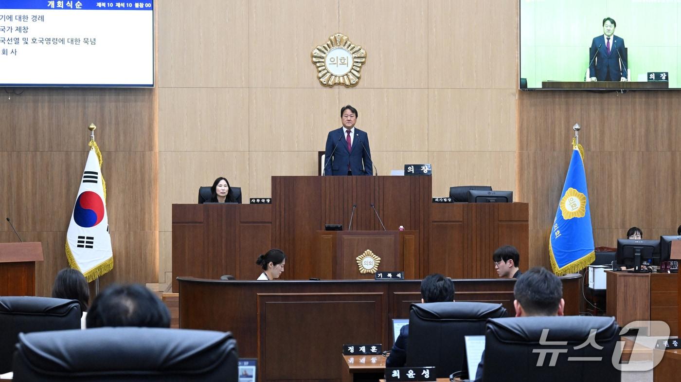 본문 이미지 - 1일 울주군의회 본회의장에서 제248회 임시회 제1차 본회의가 열리고 있다. (울주군의회 제공. 재판매 및 DB 금지) /뉴스1