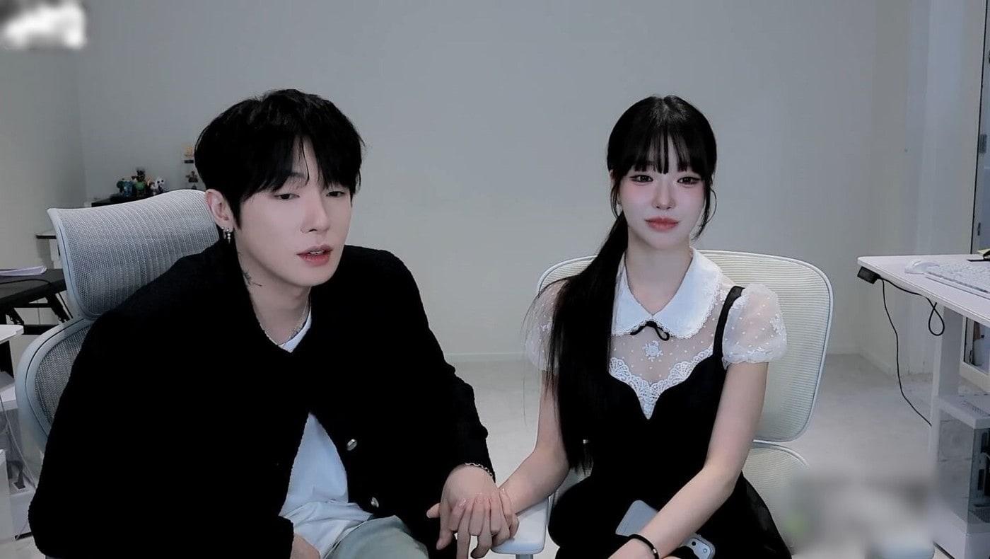본문 이미지 - 유튜버 겸 인터넷방송인(BJ) 과즙세연(25·본명 인세연·오른쪽)과 BJ 케이(36·본명 박중규). (BJ케이 라이브 방송 갈무리)