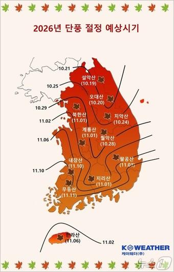 본문 이미지 - (케이웨더 제공) ⓒ 뉴스1