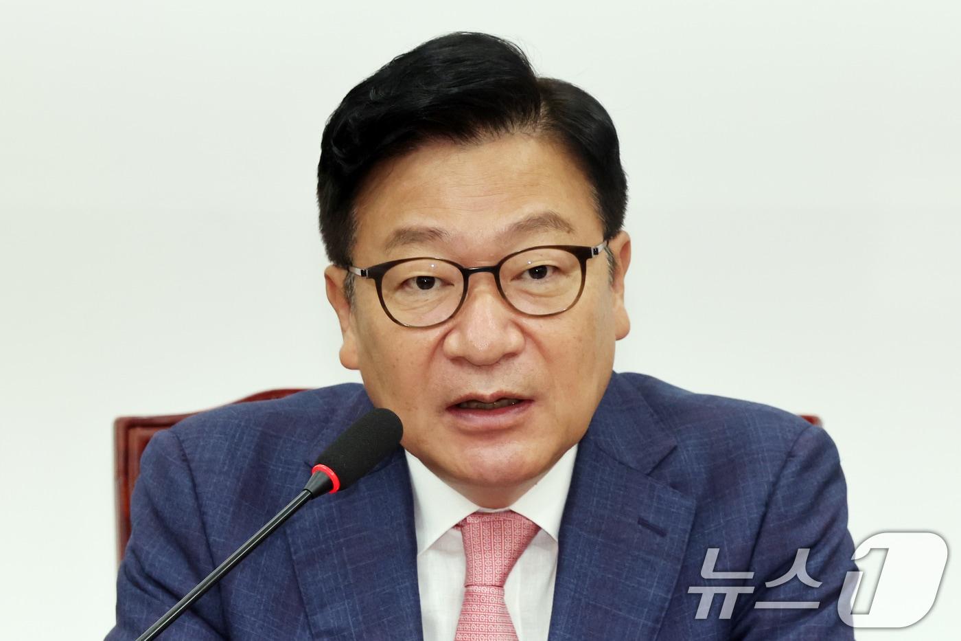 본문 이미지 - 정점식 국민의힘 원내대표가 14일 오전 서울 여의도 국회에서 열린 최고위원회의에서 발언을 하고 있다. 2026.9.14 ⓒ 뉴스1 황기선 기자