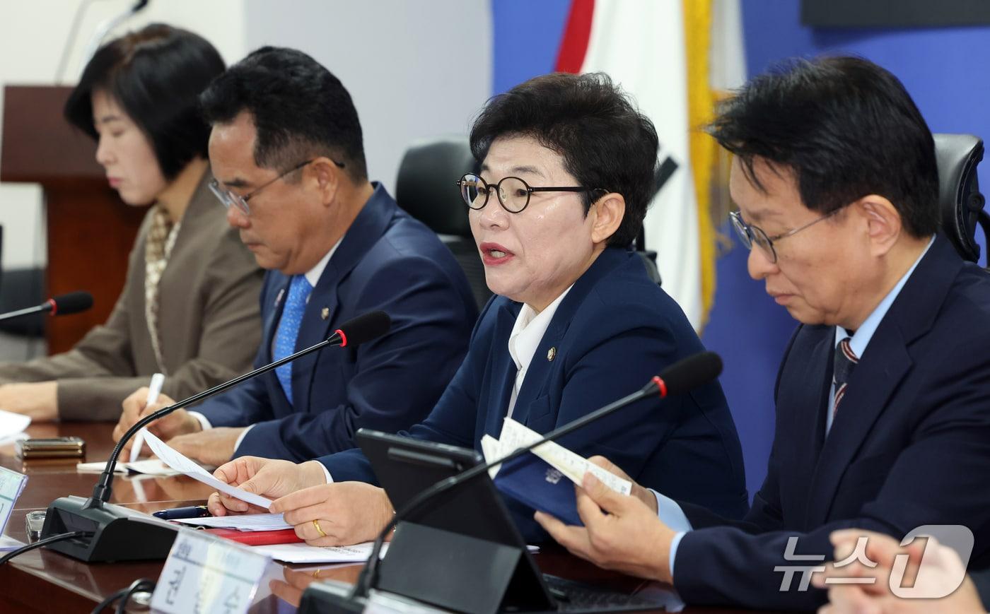 본문 이미지 - 임이자 국민의힘 정책위의장이 15일 오전 서울 여의도 국회 의원회관에서 열린 '더불어민주당-국민의힘 민생정책 연석회의'에서 발언을 하고 있다. 2026.9.15 ⓒ 뉴스1 황기선 기자