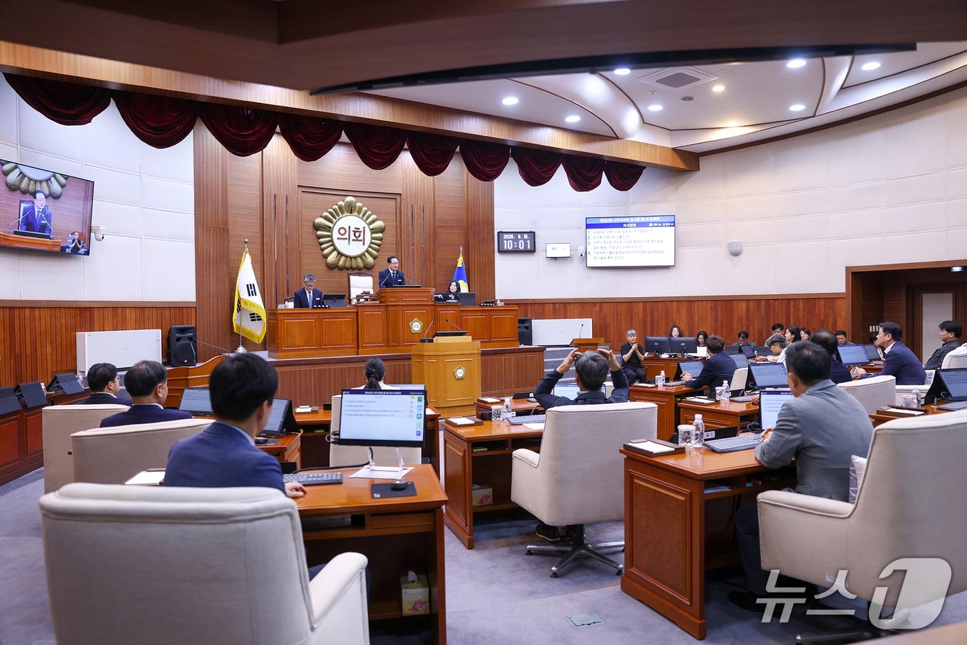 본문 이미지 - 15일 열린 나주시의회 임시회.(나주시의회 제공, 재배포 및 DB 금지)2026.9.15 /뉴스1