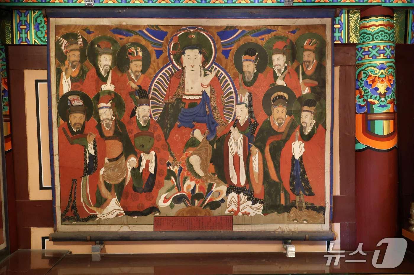 본문 이미지 - 대한불교 조계종 원각사가 소장하고 있는 지장시왕도.(전남광주통합특별시 제공. 재판매 및 DB 금지.)