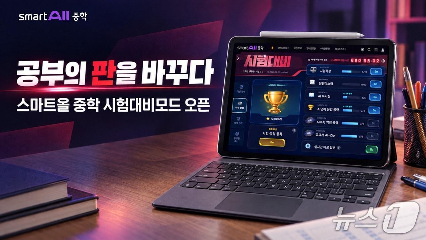 본문 이미지 - 웅진스마트올 중학 시험대비모드.(웅진씽크빅 제공)