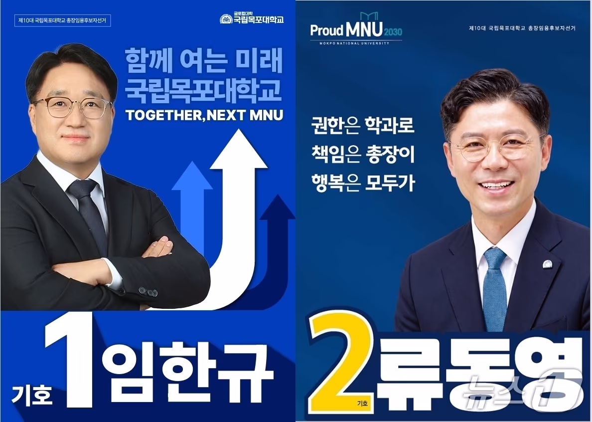 본문 이미지 - 제10대 국립목포대 총장 선거 임한규·류동영 후보 (목포대 제공. 재판매 및 DB금지) ⓒ 뉴스1 