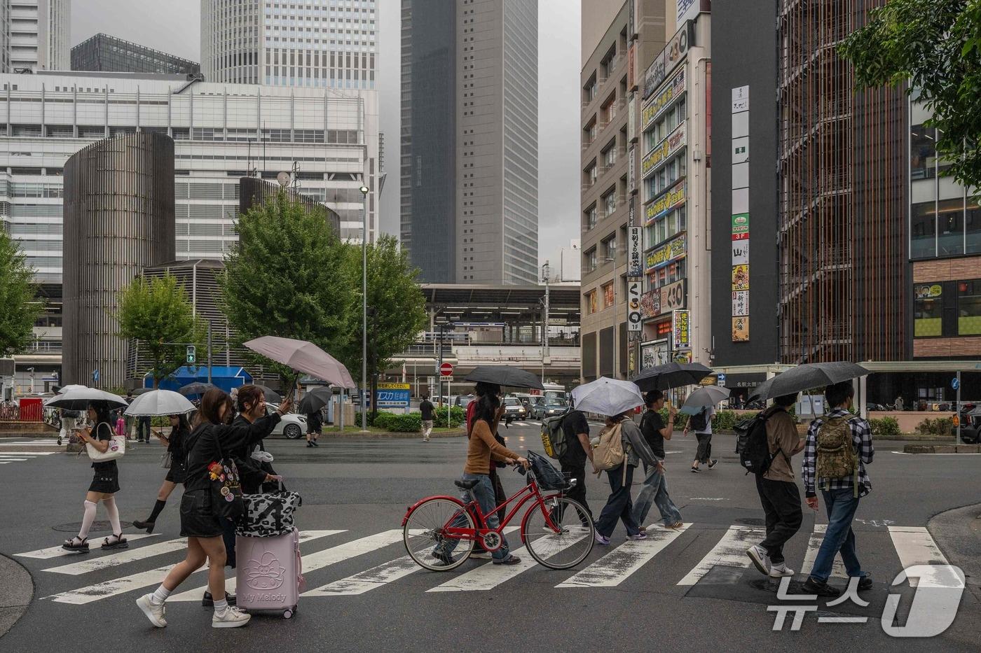 본문 이미지 - 비 내리는 일본 나고야.ⓒ AFP=뉴스1
