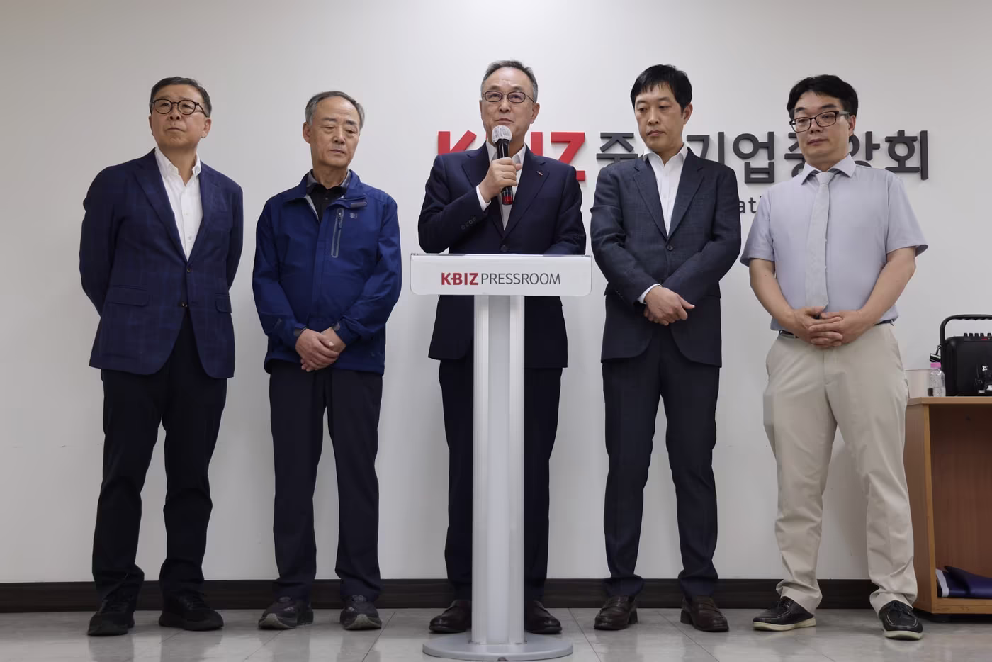 본문 이미지 - 배달플랫폼 관련 5개단체 입장발표 기자회견(소상공인연합회 제공)