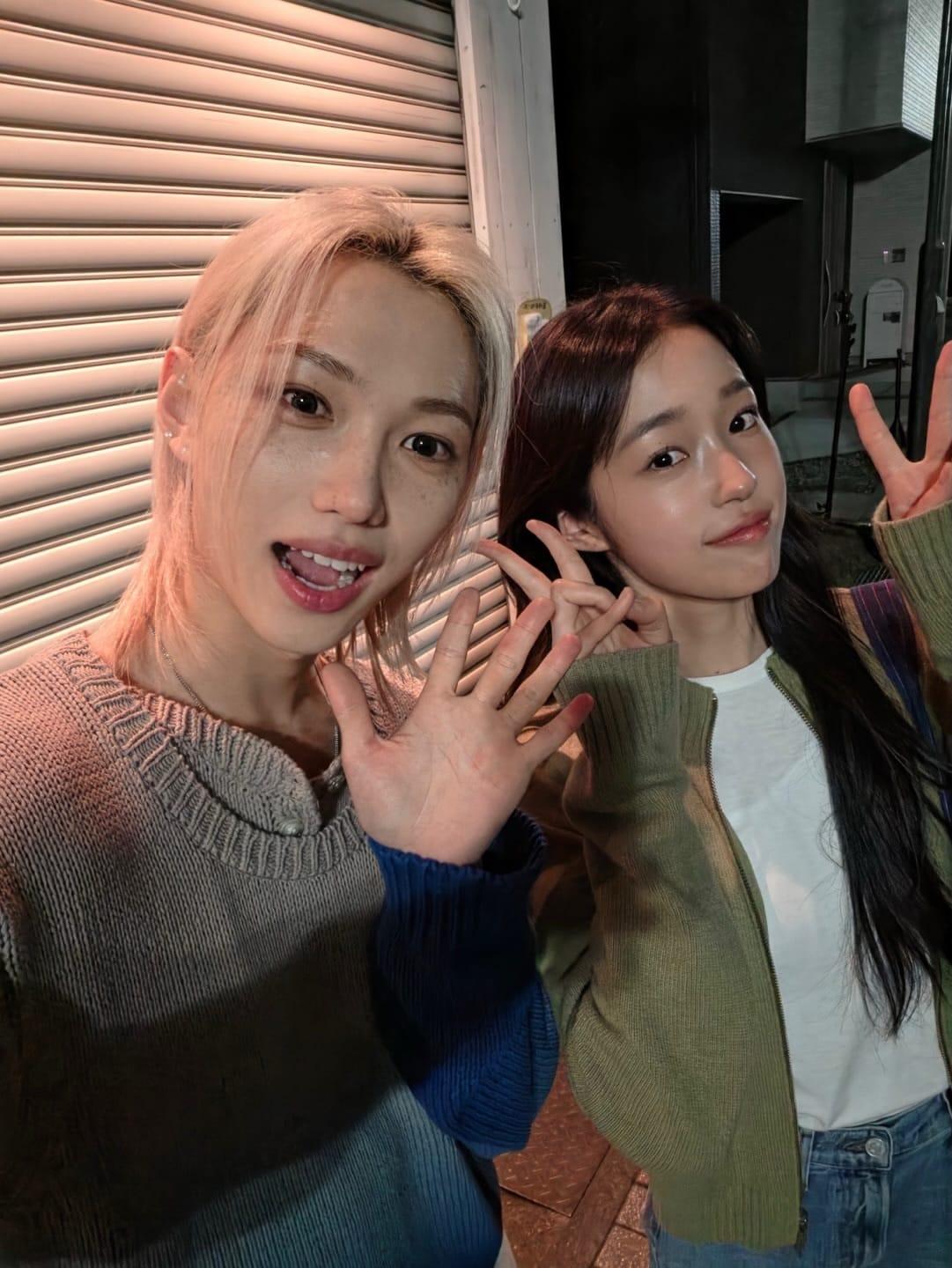 본문 이미지 - 필릭스(왼쪽)와 노윤서 / 사진=필릭스 인스타그램