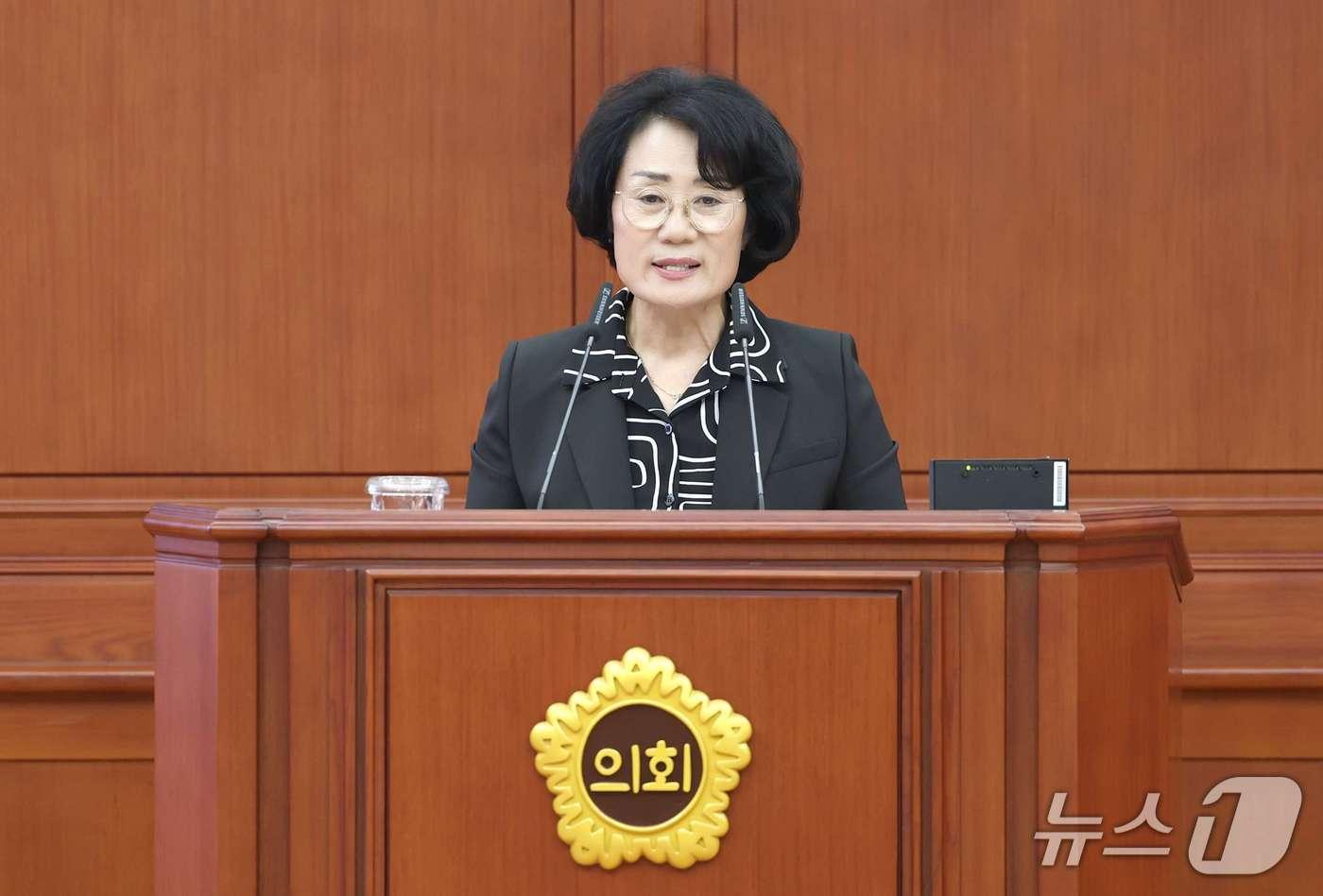 본문 이미지 - 박은희 대전시의원이 2일 시정 질의를 하고 있다. (시의회 제공) / 뉴스1