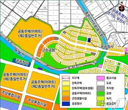 본문 이미지 - 부천 대장안동네 도시개발사업 토지이용계획도.(경기도 제공. 재판매 및 DB 금지)