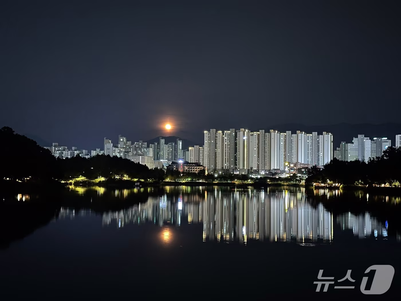 본문 이미지 - 충주 호암지 야경.2026.9.21 ⓒ 뉴스1 윤원진 기자