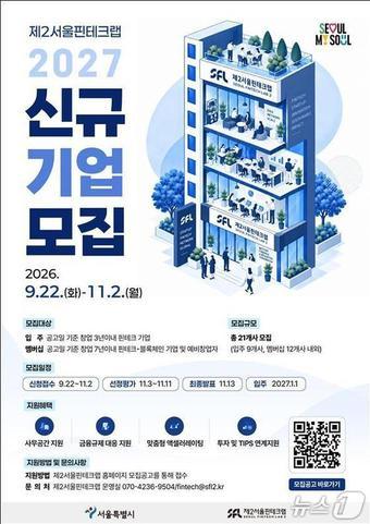 본문 이미지 - 제2서울핀테크랩 입주기업 모집 포스터. (서울시 제공)