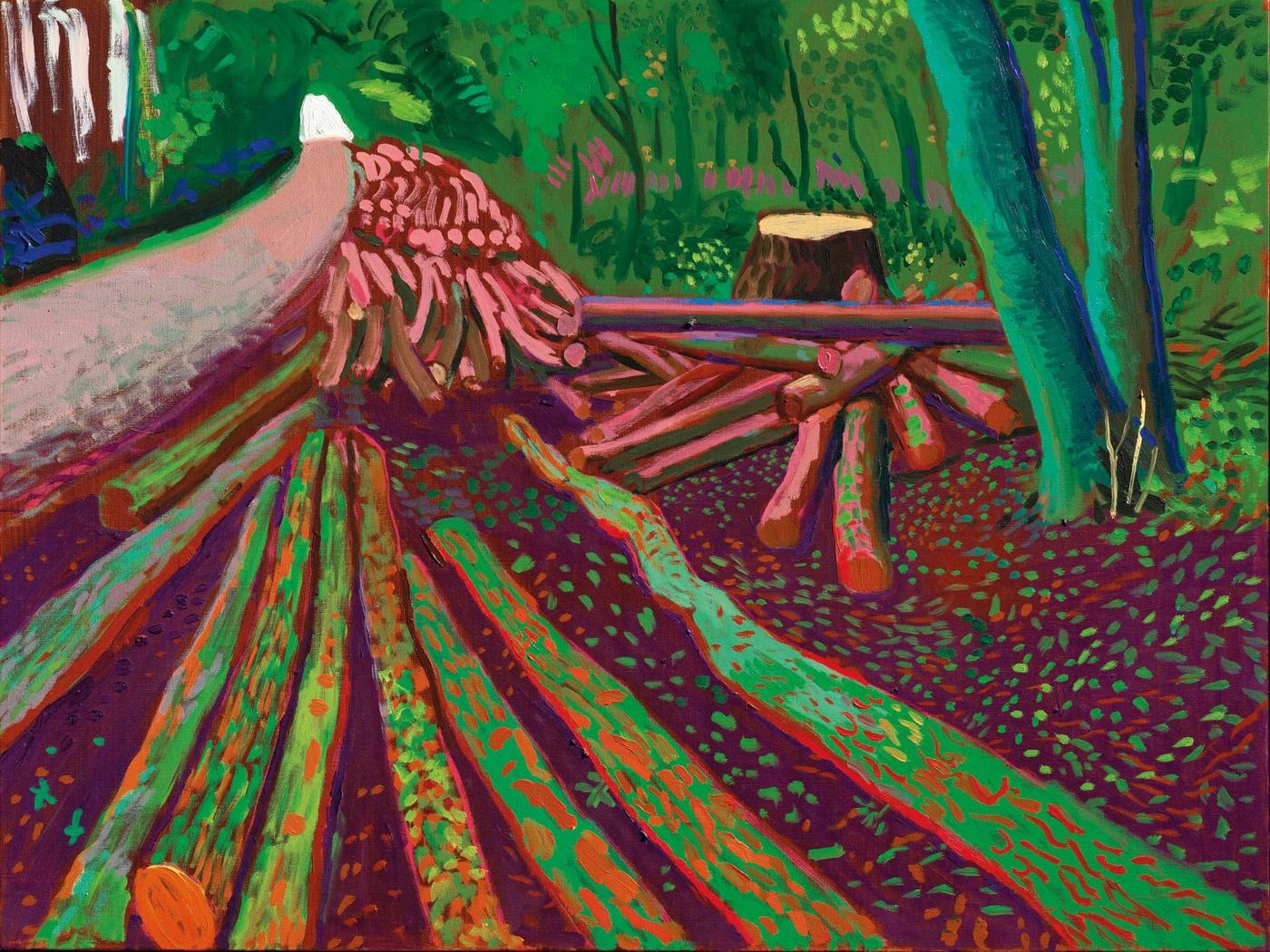 본문 이미지 - David Hockney, More Woldgate Timber, October 13th 2009, 2009, oil on canvas, 91.5 &times; 122 cm David Hockney Photo Credit_ Richard Schmidt(글로벌세아 제공)