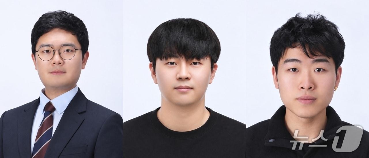본문 이미지 - (왼쪽부터) 단국대 김세영 교수, 김상윤 석사, 진신저 석사.(단국대 제공)