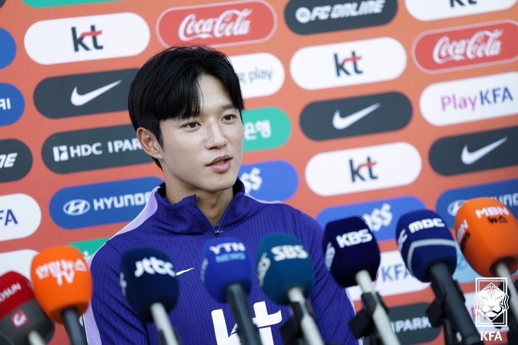 본문 이미지 - 축구대표팀에 소집된 정승원. (대한축구협회 제공. 재판매 및 DB금지)