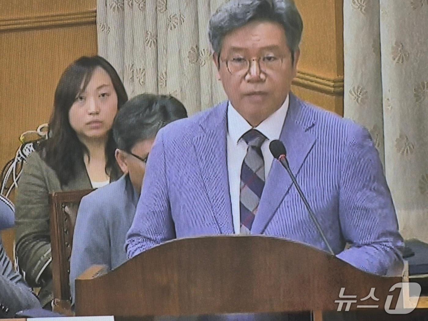 본문 이미지 - 박민범 대전테크노파크 원장 후보자가 22일 대전시의회 인사청문회에서 비전을 밝히고 있다. (박종명 기자) / 뉴스1