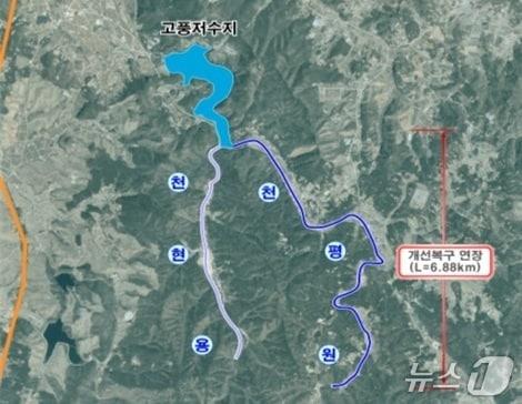 본문 이미지 - 원평 소하천 재해복구사업 위치도(서산시 제공. 재판매 및 DB 금지)