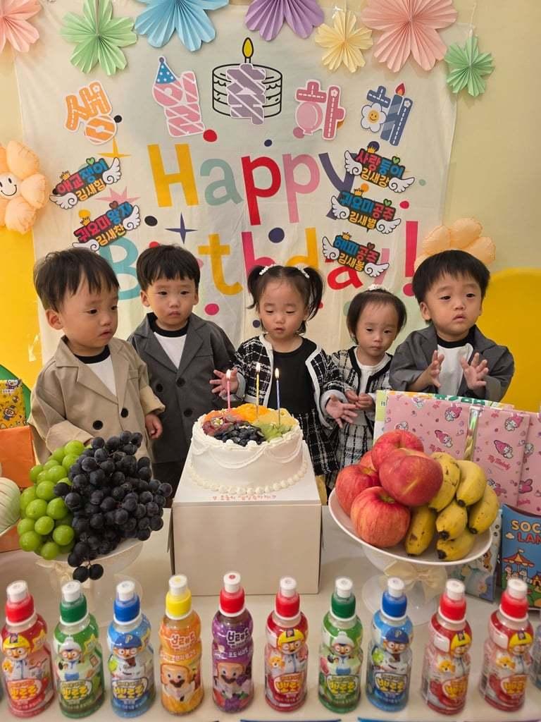 본문 이미지 - 서울성모병원에서 태어난 새힘(왼쪽부터), 새찬, 새봄, 새별, 새강.(서울성모병원 제공)