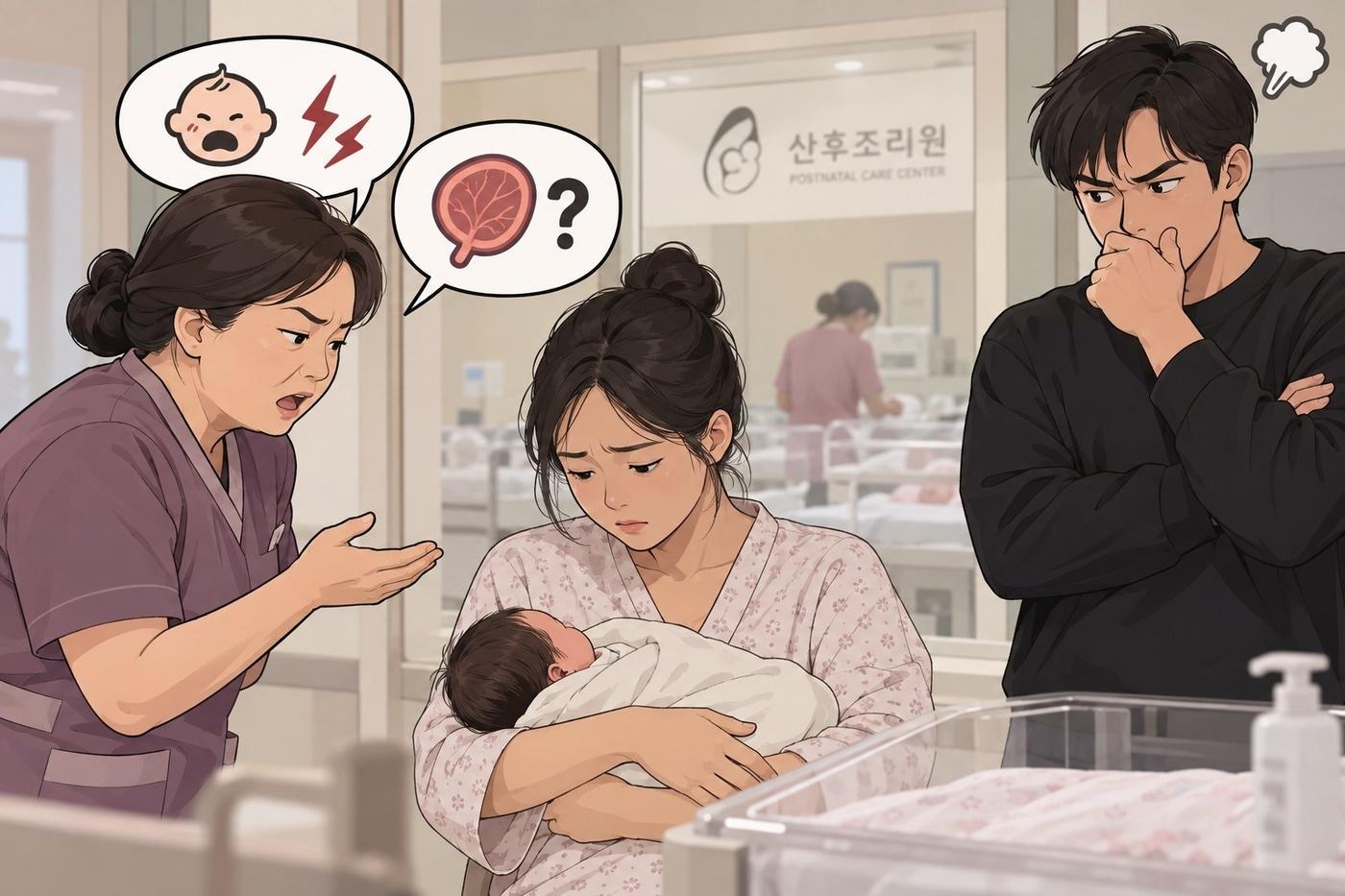 본문 이미지 - 산후조리원 직원의 막말에 아이 아빠가 분통을 터트렸다. (챗지피티로 생성 이미지)